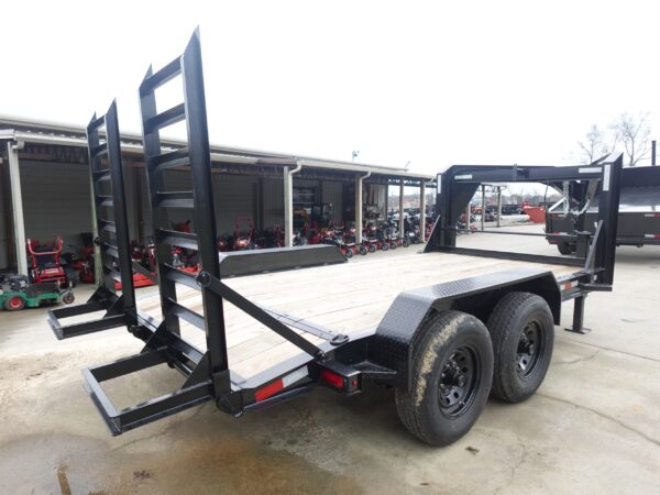 7x14 Gooseneck Equipment Trailer (2) 7K Axles with Stand-Up Ramps - Image 6