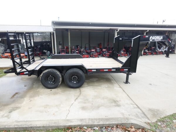7x14 Gooseneck Equipment Trailer (2) 7K Axles with Stand-Up Ramps - Image 7