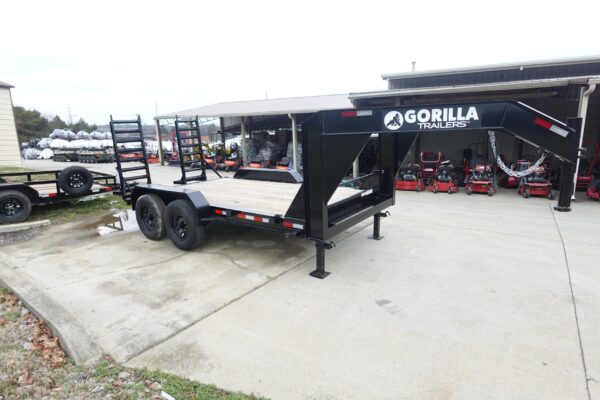 7x14 Gooseneck Equipment Trailer (2) 7K Axles with Stand-Up Ramps - Image 8