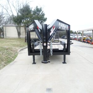 7x16 Gooseneck Equipment Trailer (2) 7K Axles with Stand-Up Ramps