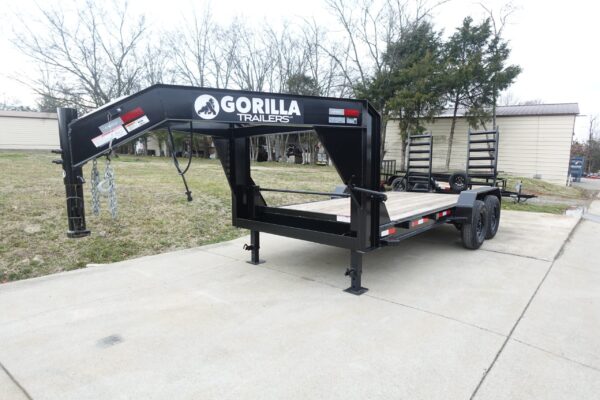 7x16 Gooseneck Equipment Trailer (2) 7K Axles with Stand-Up Ramps - Image 2