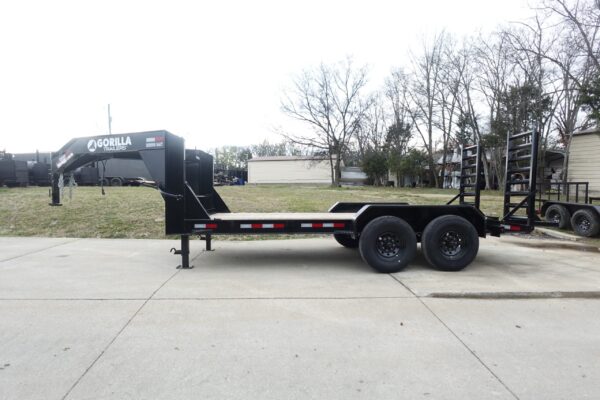 7x16 Gooseneck Equipment Trailer (2) 7K Axles with Stand-Up Ramps - Image 3