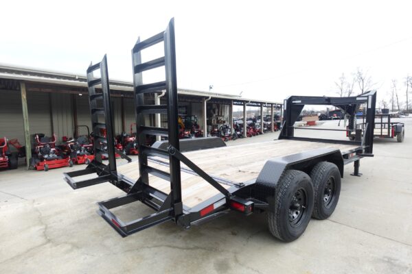7x16 Gooseneck Equipment Trailer (2) 7K Axles with Stand-Up Ramps - Image 9