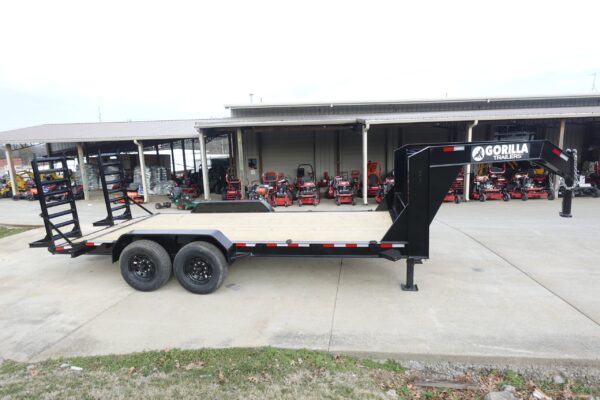 7x18 Gooseneck Equipment Trailer (2) 7K Axles Standup Ramps - Image 9