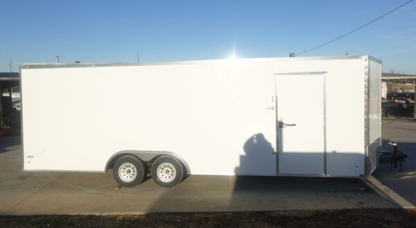 8.5x24 White V-Nose Enclosed Trailer (2) 3500lb Axles 7K GVWR - Image 9