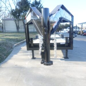 7x22 Gooseneck Equipment Trailer (2) 7K Axles Standup Ramps 14k GVWR
