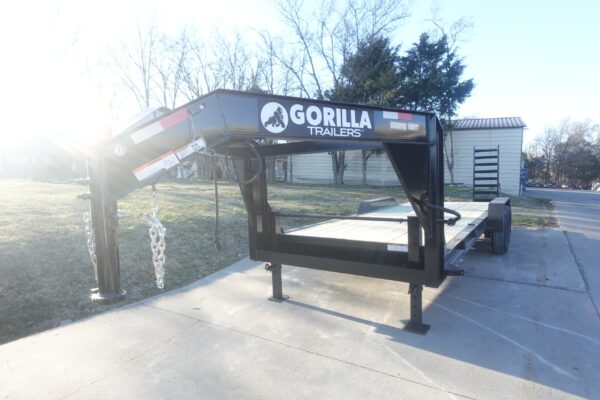 7x22 Gooseneck Equipment Trailer (2) 7K Axles Standup Ramps 14k GVWR - Image 2