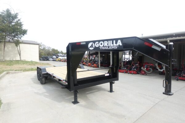 7x20 Gooseneck Equipment Trailer (2) 7K Axles with Brakes & Mini King Kong Ramps - Image 3
