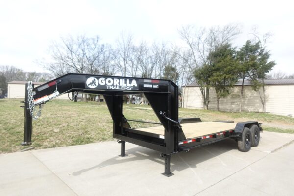 7x20 Gooseneck Equipment Trailer (2) 7K Axles with Brakes & Mini King Kong Ramps - Image 4