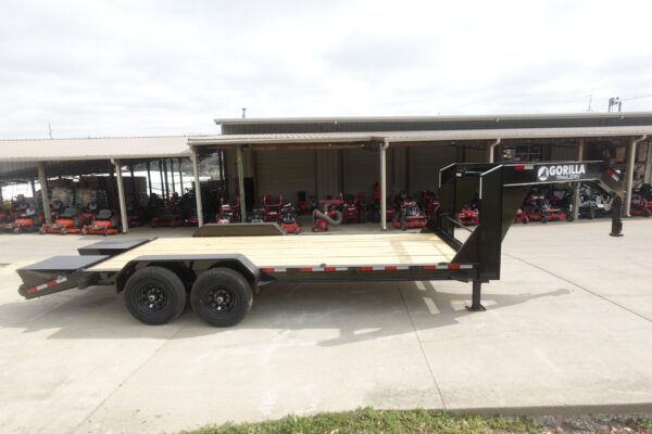 7x20 Gooseneck Equipment Trailer (2) 7K Axles with Brakes & Mini King Kong Ramps - Image 5
