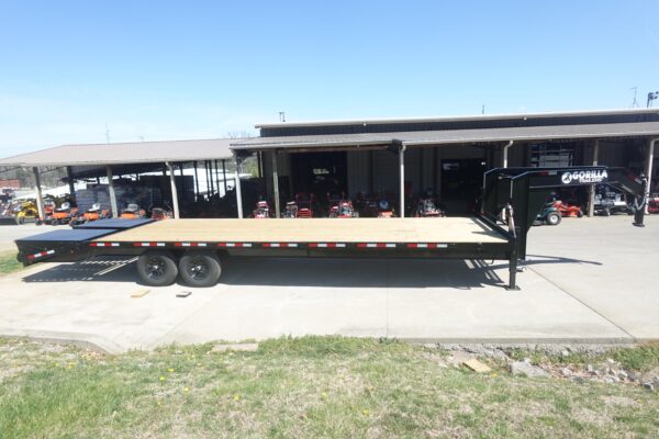 8.5x30 IBeam Gooseneck Deckover Trailer (2) 7K Axles King Kong Ramps - Image 3