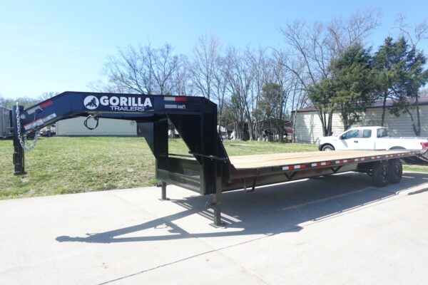 8.5x30 IBeam Gooseneck Deckover Trailer (2) 7K Axles King Kong Ramps - Image 5
