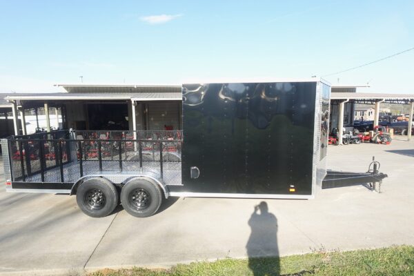 7x20 Black Hybrid Enclosed Trailer ATP Floor (2) 7K Axles - Image 4