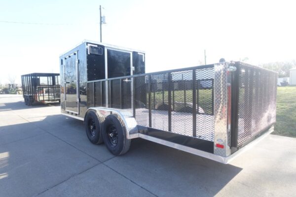 7x20 Black Hybrid Enclosed Trailer ATP Floor (2) 7K Axles - Image 10