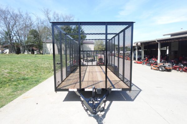 7' x 18' Tandem Straight Deck Utility Trailer 6ft Mesh Sides 7K GVWR