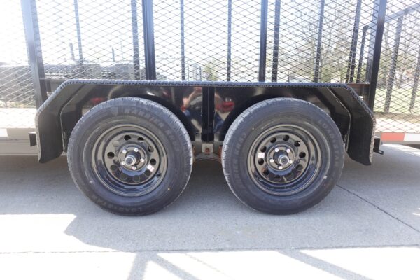 7' x 18' Tandem Straight Deck Utility Trailer 6ft Mesh Sides 7K GVWR - Image 5