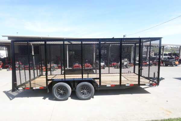 7' x 18' Tandem Straight Deck Utility Trailer 6ft Mesh Sides 7K GVWR - Image 11