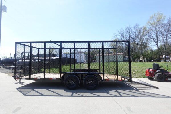 7' x 18' Tandem Straight Deck Utility Trailer 6ft Mesh Sides 7K GVWR - Image 14