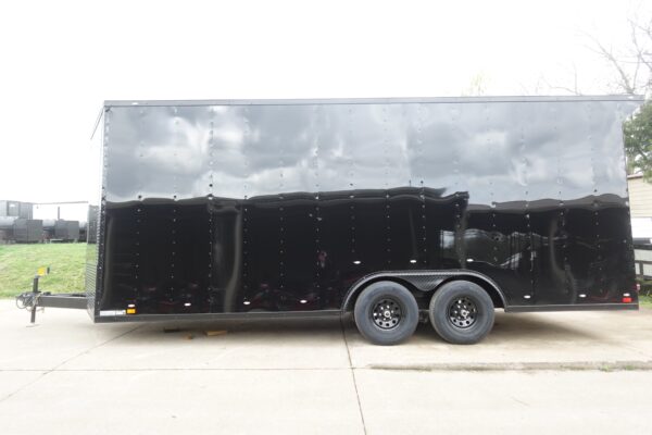 8.5x20 VNose Black with Black Out Trim Enclosed Trailer (2) 5200lb Axles With Brakes 7'6 Interior Height E-Track - Image 3