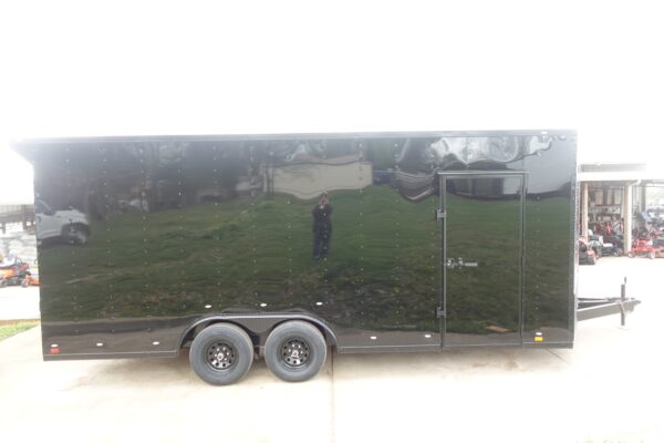 8.5x20 VNose Black with Black Out Trim Enclosed Trailer (2) 5200lb Axles With Brakes 7'6 Interior Height E-Track - Image 9