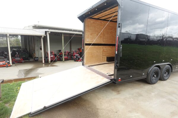 8.5x20 VNose Black with Black Out Trim Enclosed Trailer (2) 5200lb Axles With Brakes 7'6 Interior Height E-Track - Image 10