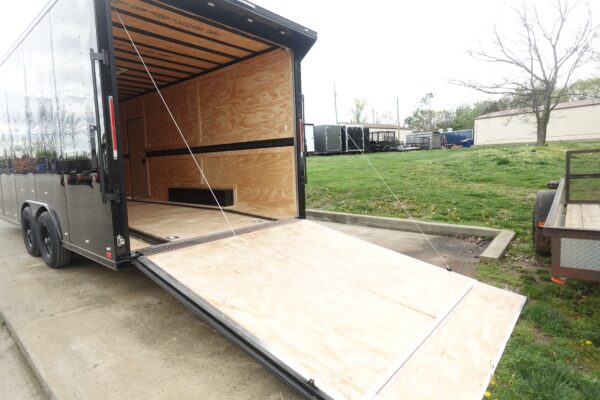 8.5x20 VNose Black with Black Out Trim Enclosed Trailer (2) 5200lb Axles With Brakes 7'6 Interior Height E-Track - Image 11