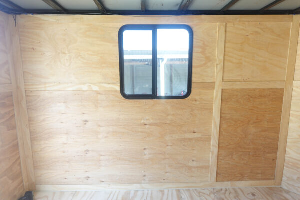 8.5x24 White Hybrid Enclosed V nose (2) 7K axles (2) 30x30 Windows No rails Pintle Hitch - Image 11