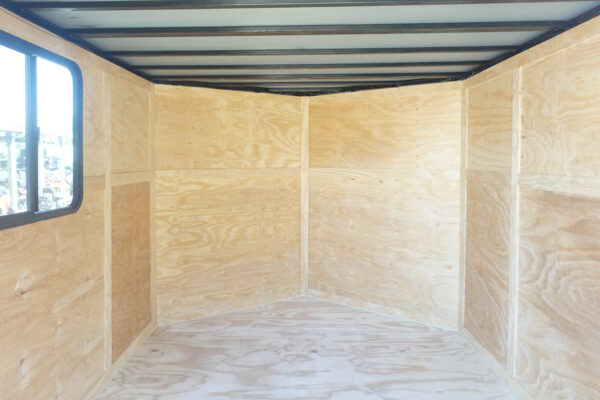 8.5x24 White Hybrid Enclosed V nose (2) 7K axles (2) 30x30 Windows No rails Pintle Hitch - Image 13
