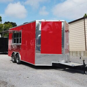 8.5' x 16' Red Concession Food Event Catering Trailer