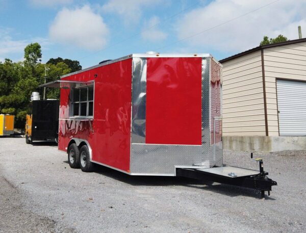 8.5' x 16' Red Concession Food Event Catering Trailer