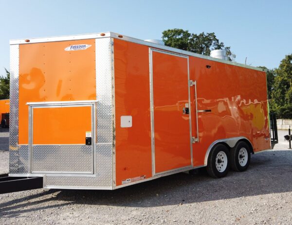 8.5' x 16' Orange Concession Food Trailer With Appliances - Image 7