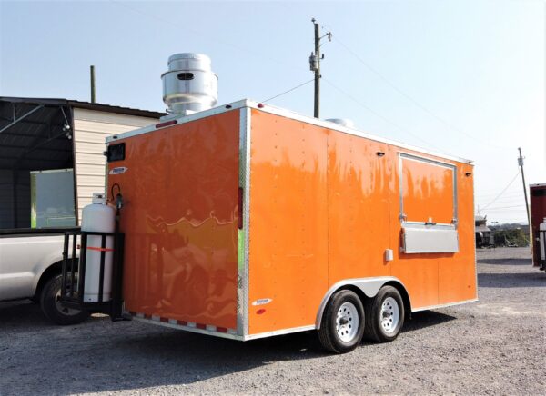 8.5' x 16' Orange Concession Food Trailer With Appliances - Image 16