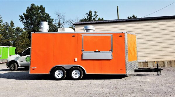 8.5' x 16' Orange Concession Food Trailer With Appliances - Image 4