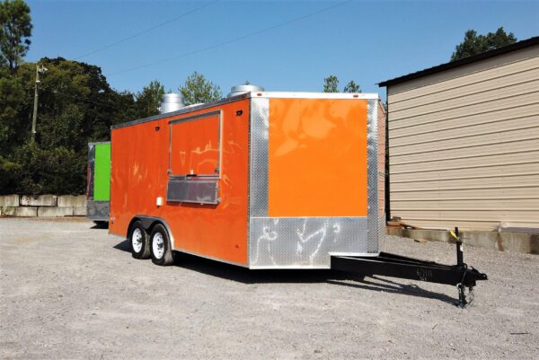 8.5' x 16' Orange Concession Food Trailer With Appliances - Image 6
