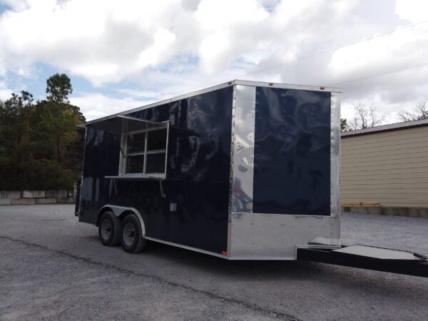 8.5' x 16' Indigo Blue Concession Trailer with Appliances