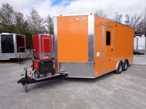 8.5' x 16' Orange Concession Food Trailer - Image 12