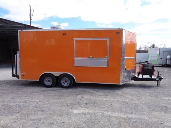 8.5' x 16' Orange Concession Food Trailer - Image 2