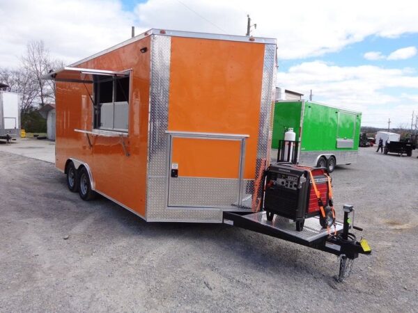 8.5' x 16' Orange Concession Food Trailer - Image 20
