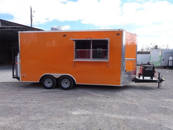 8.5' x 16' Orange Concession Food Trailer - Image 19