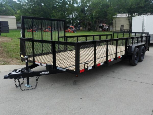 7x20 Dovetail Utility Trailer 2ft Mesh Side with Side Gate (2) 3,500lb Axles