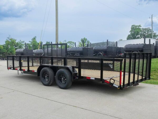 7x20 Dovetail Utility Trailer 2ft Mesh Side with Side Gate (2) 3,500lb Axles - Image 4