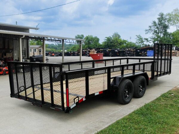 7x20 Dovetail Utility Trailer 2ft Mesh Side with Side Gate (2) 3,500lb Axles - Image 6