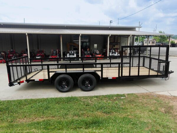 7x20 Dovetail Utility Trailer 2ft Mesh Side with Side Gate (2) 3,500lb Axles - Image 7