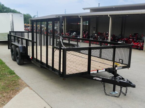 7x20 Dovetail Utility Trailer 2ft Mesh Side with Side Gate (2) 3,500lb Axles - Image 8