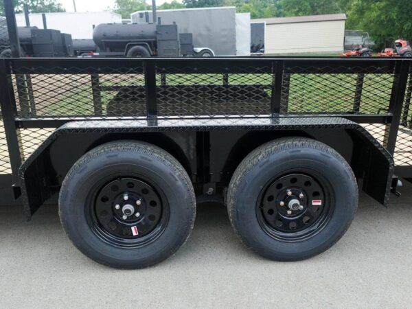 7x20 Dovetail Utility Trailer 2ft Mesh Side with Side Gate (2) 3,500lb Axles - Image 14