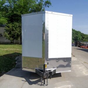 7x20 Enclosed Trailer White - Silver ATP Barn Door (2) 3500lb Axles