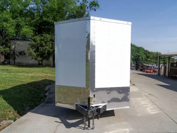 7x20 Enclosed Trailer White - Silver ATP Barn Door (2) 3500lb Axles