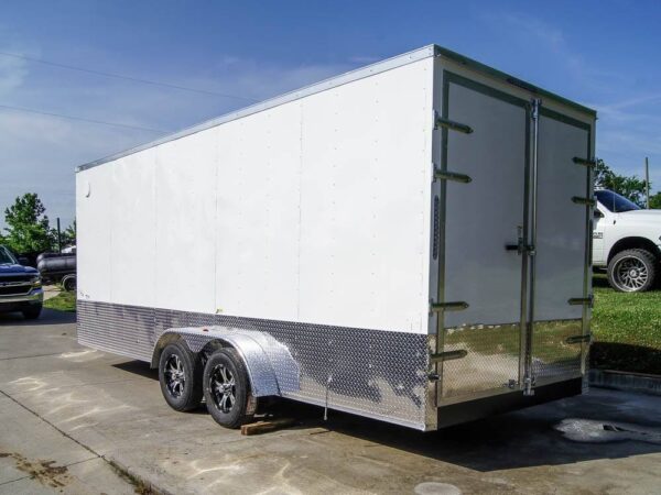7x20 Enclosed Trailer White - Silver ATP Barn Door (2) 3500lb Axles - Image 4