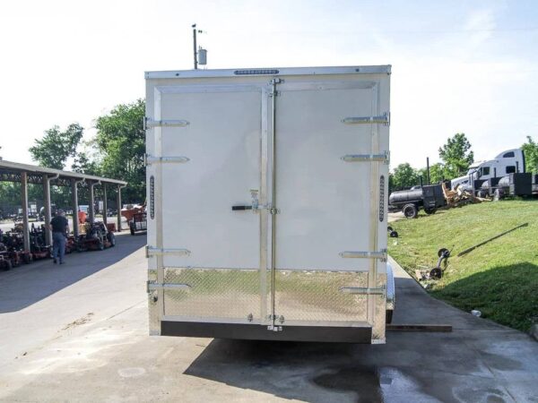 7x20 Enclosed Trailer White - Silver ATP Barn Door (2) 3500lb Axles - Image 3