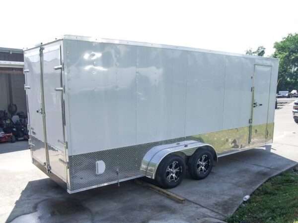 7x20 Enclosed Trailer White - Silver ATP Barn Door (2) 3500lb Axles - Image 5